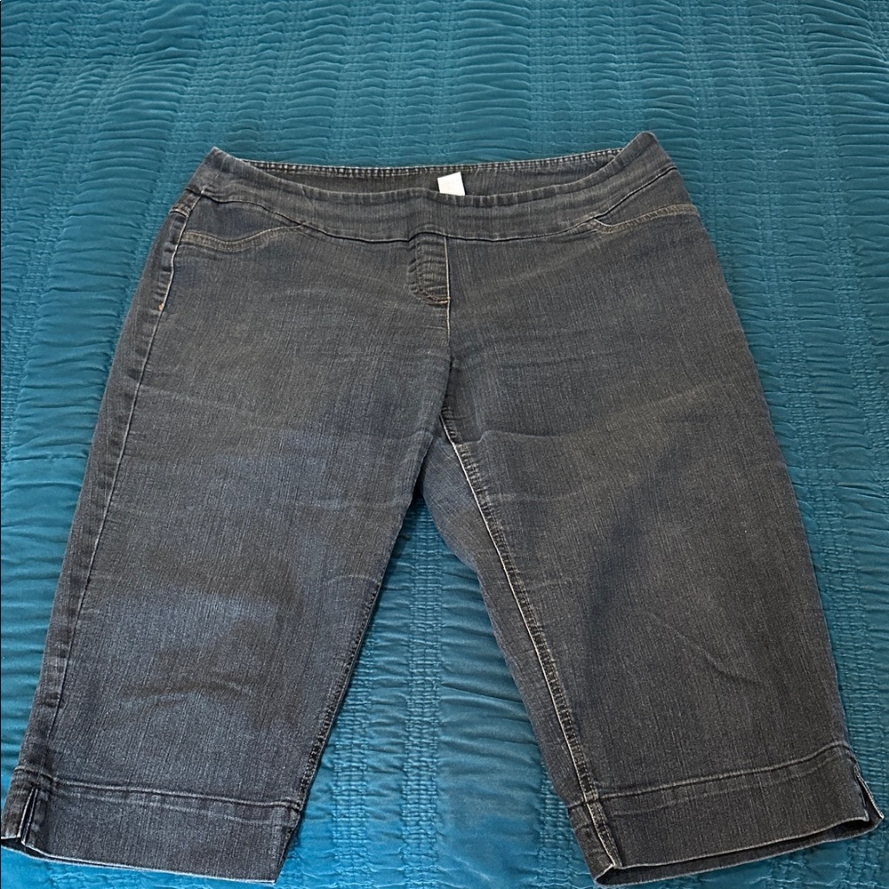 Alia Dark Gray Denim Shorts